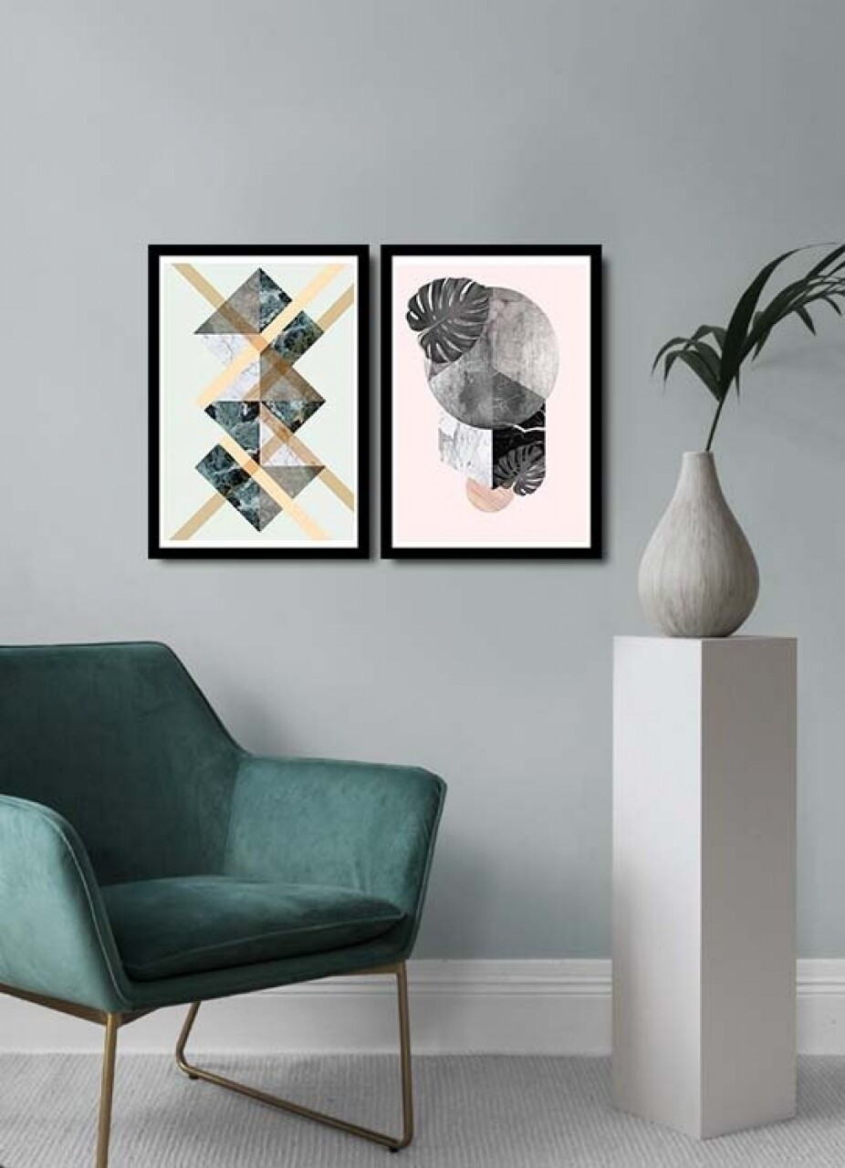 Set 2 tablouri decorative, Alpha Wall, New World, 36x51 cm - imagine 3